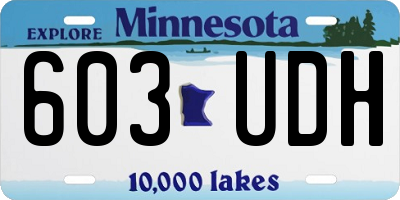 MN license plate 603UDH