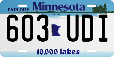 MN license plate 603UDI