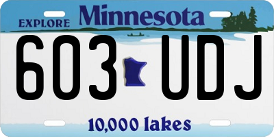 MN license plate 603UDJ