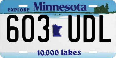 MN license plate 603UDL