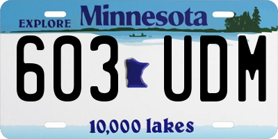MN license plate 603UDM