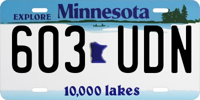 MN license plate 603UDN