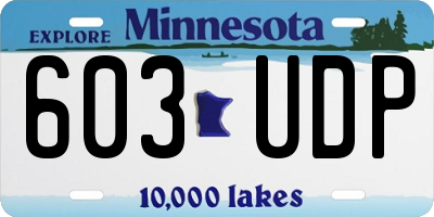 MN license plate 603UDP