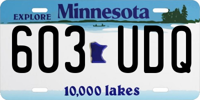 MN license plate 603UDQ