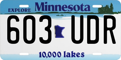MN license plate 603UDR