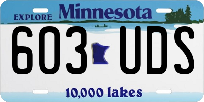 MN license plate 603UDS