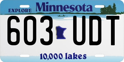 MN license plate 603UDT