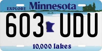 MN license plate 603UDU