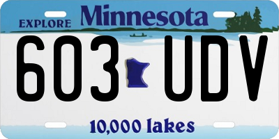 MN license plate 603UDV