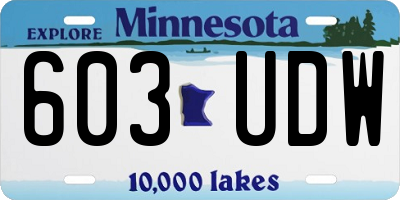 MN license plate 603UDW