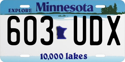 MN license plate 603UDX