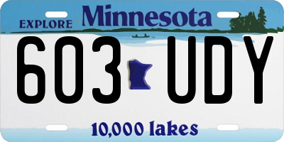 MN license plate 603UDY