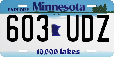 MN license plate 603UDZ