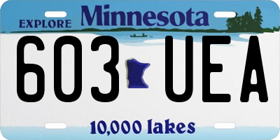 MN license plate 603UEA