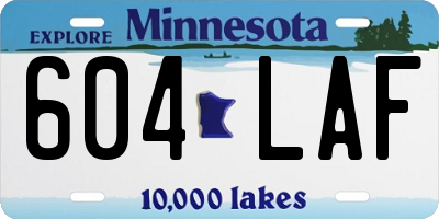 MN license plate 604LAF