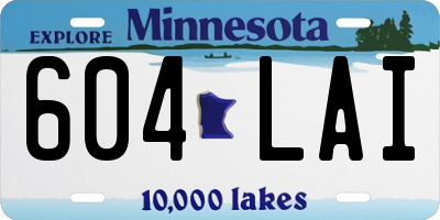 MN license plate 604LAI