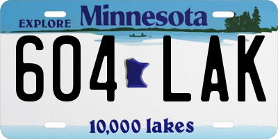 MN license plate 604LAK