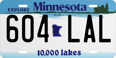 MN license plate 604LAL