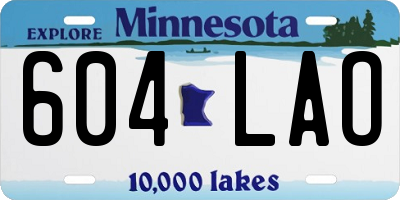 MN license plate 604LAO