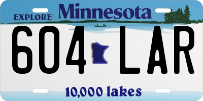 MN license plate 604LAR