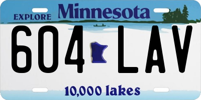MN license plate 604LAV