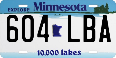 MN license plate 604LBA