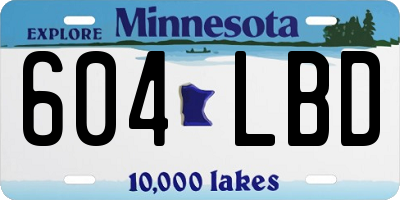MN license plate 604LBD