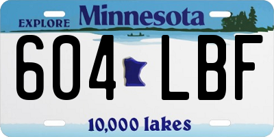 MN license plate 604LBF