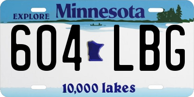 MN license plate 604LBG