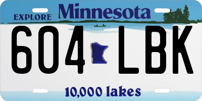 MN license plate 604LBK