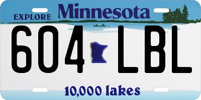 MN license plate 604LBL