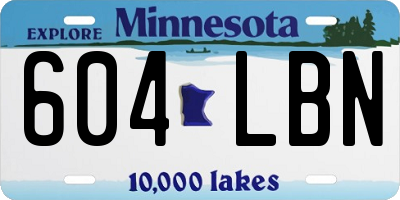 MN license plate 604LBN