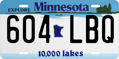 MN license plate 604LBQ