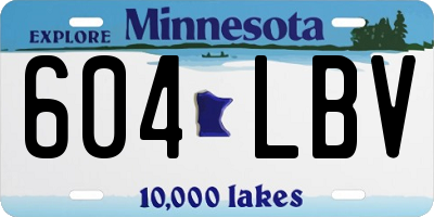 MN license plate 604LBV