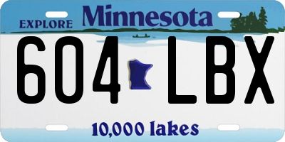 MN license plate 604LBX