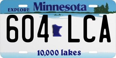 MN license plate 604LCA