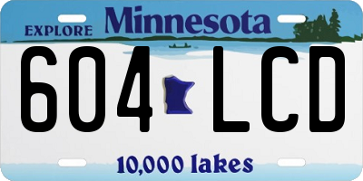 MN license plate 604LCD