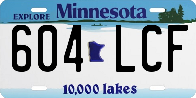 MN license plate 604LCF