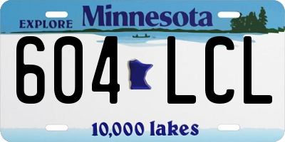 MN license plate 604LCL