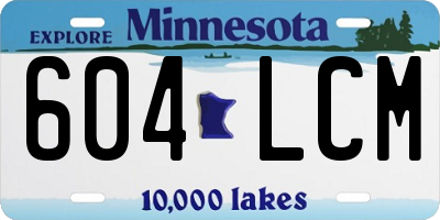 MN license plate 604LCM