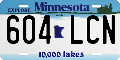 MN license plate 604LCN