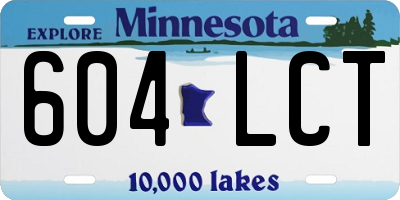 MN license plate 604LCT