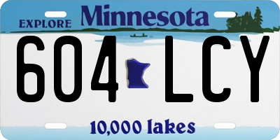 MN license plate 604LCY