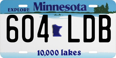 MN license plate 604LDB