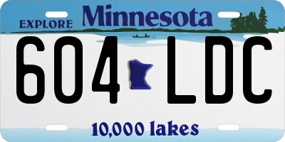 MN license plate 604LDC