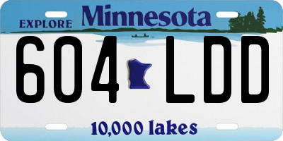 MN license plate 604LDD