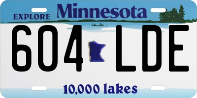 MN license plate 604LDE