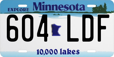 MN license plate 604LDF
