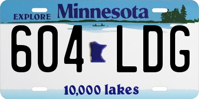 MN license plate 604LDG