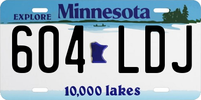 MN license plate 604LDJ